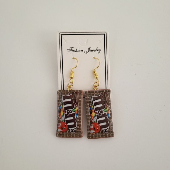 Fashion Jewelry M&M's Chocolate Candy Dangle Drop Earrings - Picture 5 of 9